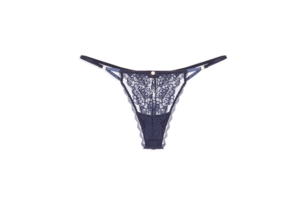 Calcinha String Fio Dental Em Renda - Azul