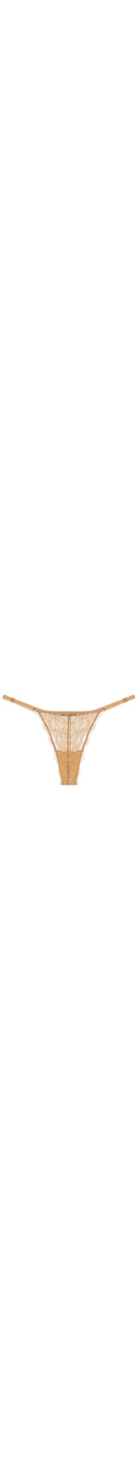 Calcinha String Fio Dental Em Renda - Dourado