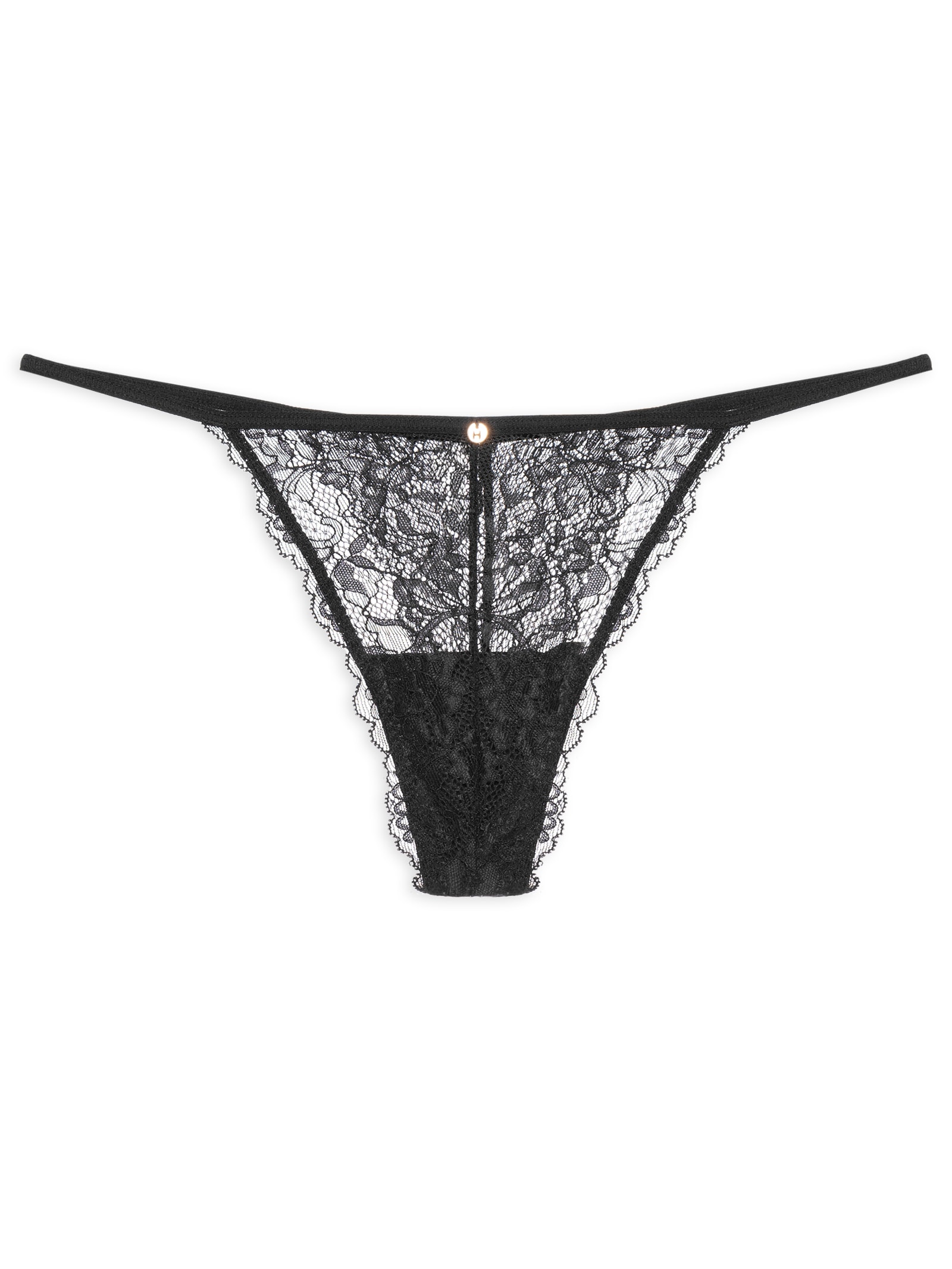Calcinha String Fio Dental Em Renda Preto Hope
