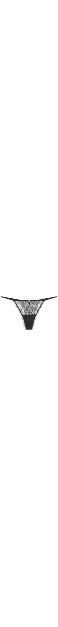 Calcinha String Fio Dental Em Renda - Preto