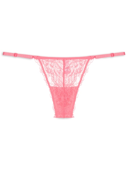 Calcinha String Fio Dental Em Renda – Rosa