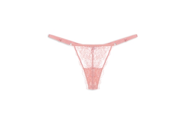 Calcinha String Fio Dental Em Renda - Rosa