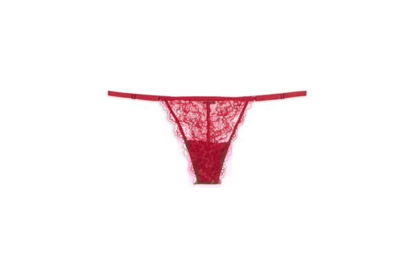 Calcinha String Fio Dental Em Renda - Vermelho