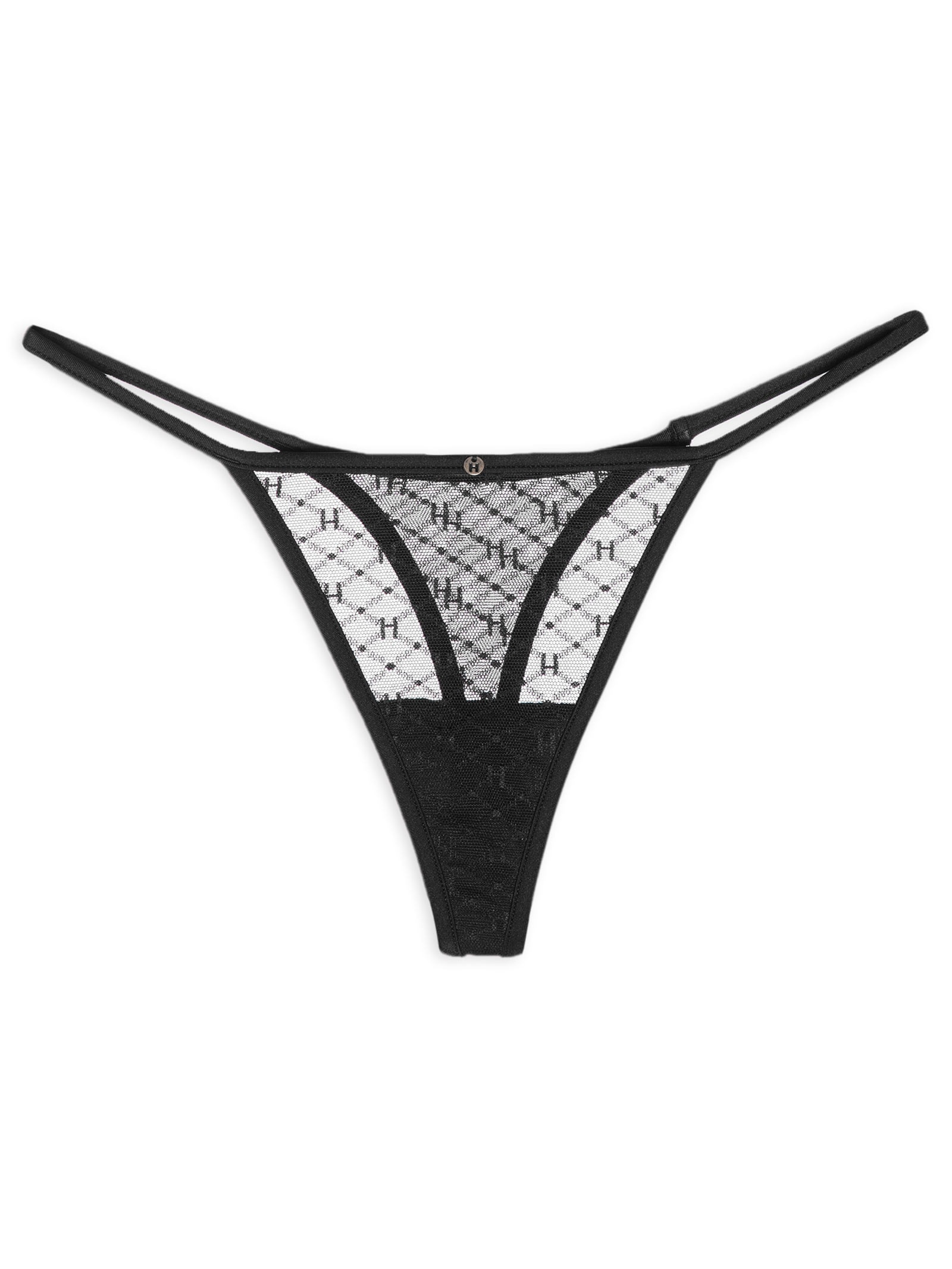 Calcinha String Fio Dental Em Tule Personalizado Preto Hope