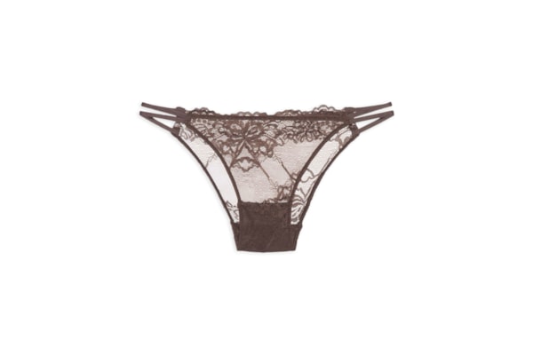 Calcinha String Renda Expresso Glow - Marrom