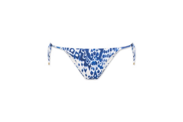 Calcinha Tanga Amarradinho Com Textura Estampado - Azul