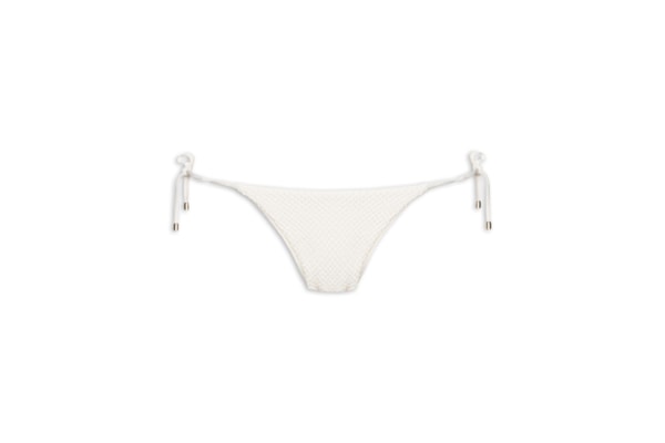 Calcinha Tanga Amarradinho Textura Liso - Branco 