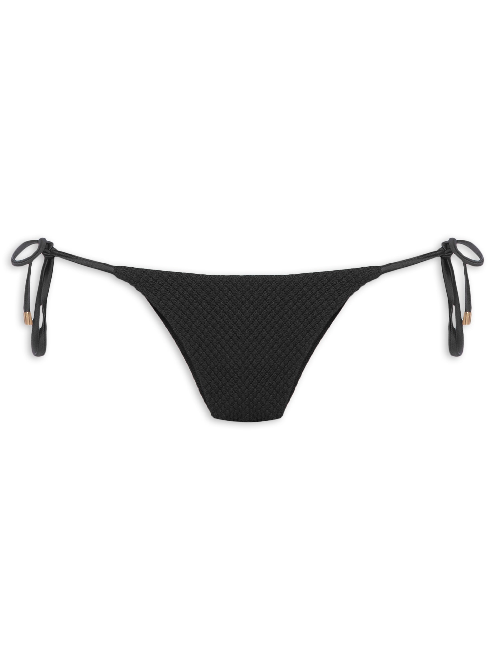 Calcinha Tanga Amarradinho Textura Liso Preto Cia Marítima