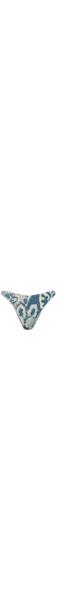 Calcinha Tanga Asa Delta Textura Estampada - Azul