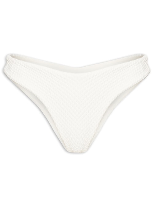 Calcinha Tanga Asa Delta Textura Liso - Branco