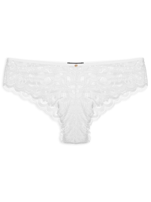 Calcinha Tanga Brasileira Em Renda – Branco