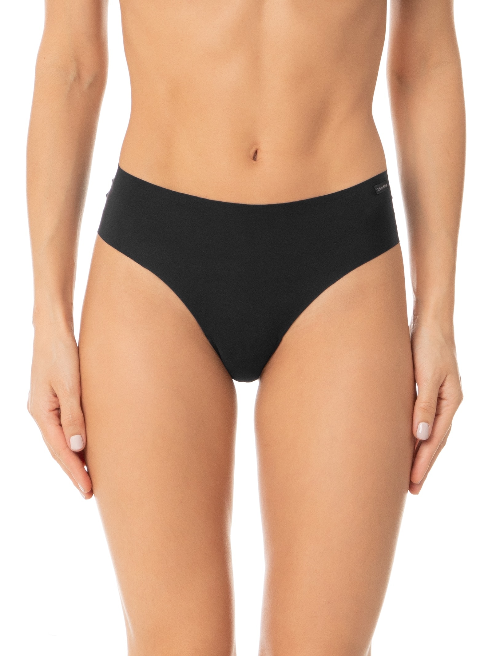 Calcinha Tanga Corte À Laser Preto Calvin Klein Underwear