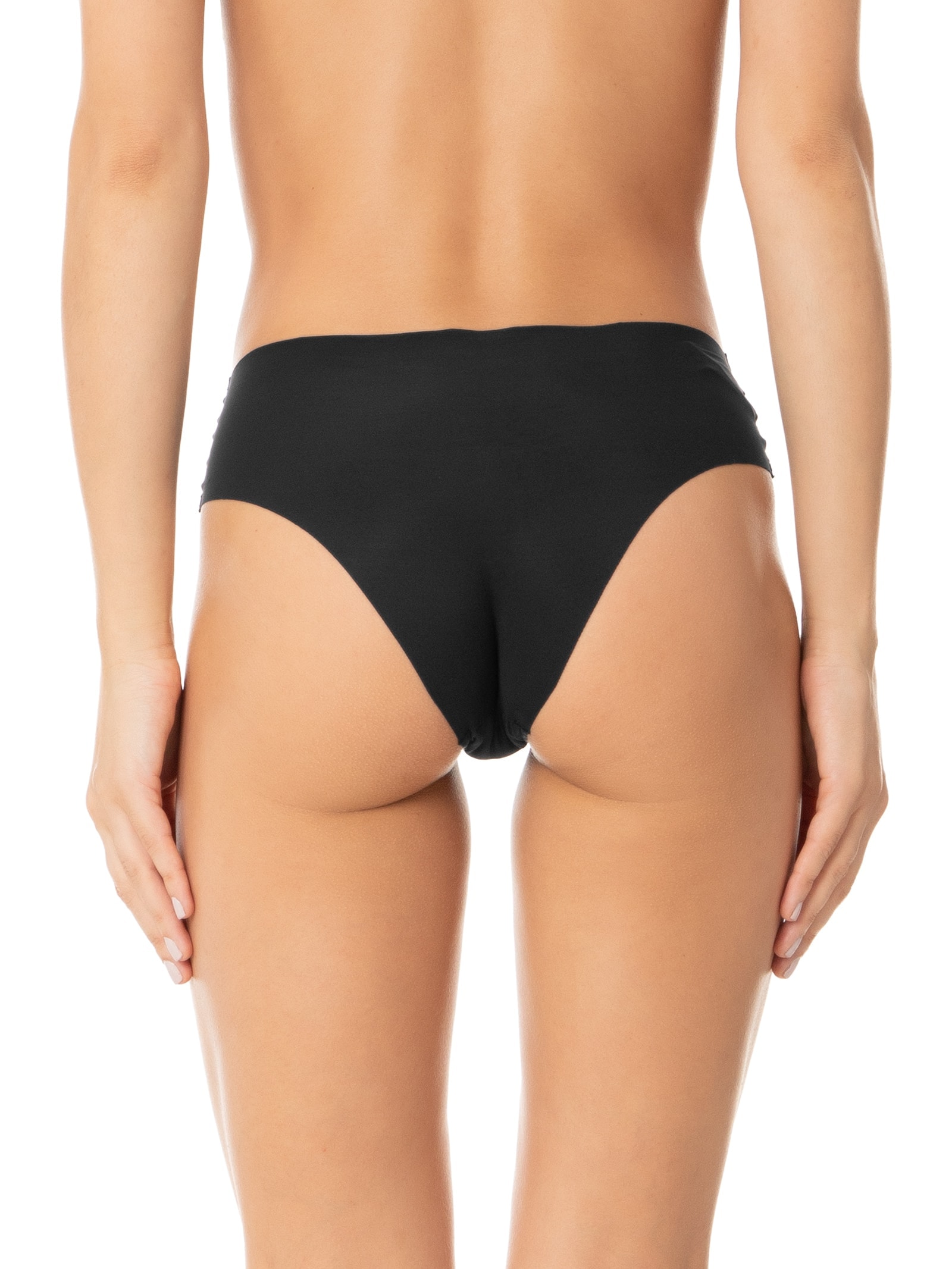 Calcinha Tanga Corte À Laser Preto Calvin Klein Underwear