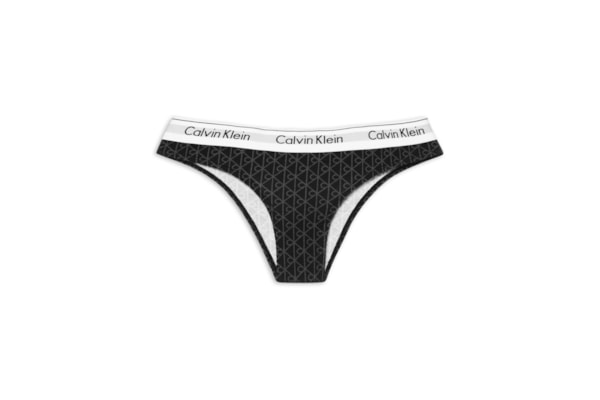 Calcinha Tanga Estampada Modern Cotton - Preto