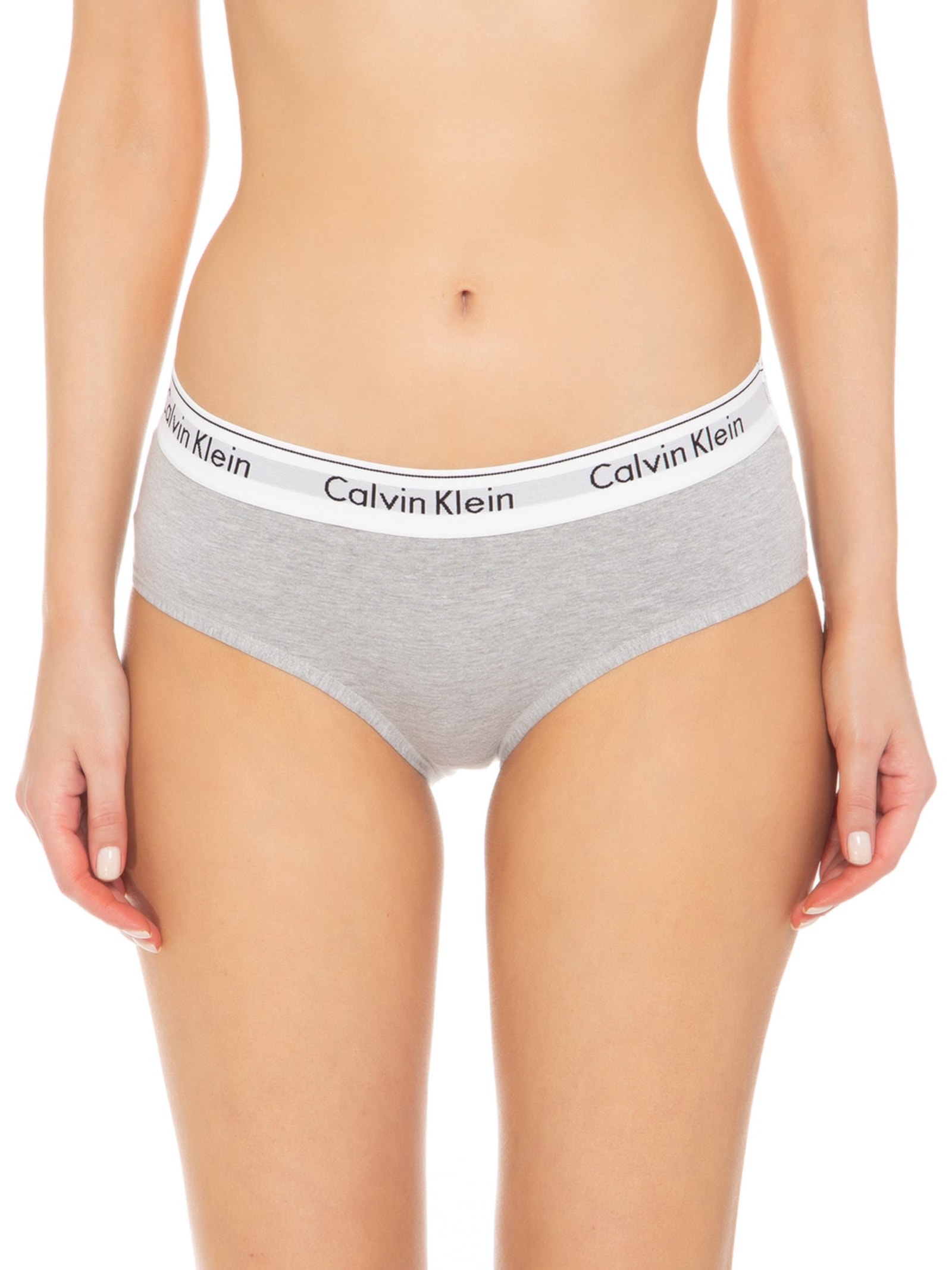 Calcinha Tanga Larga Modern Cotton Cinza  Calvin Klein Underwear