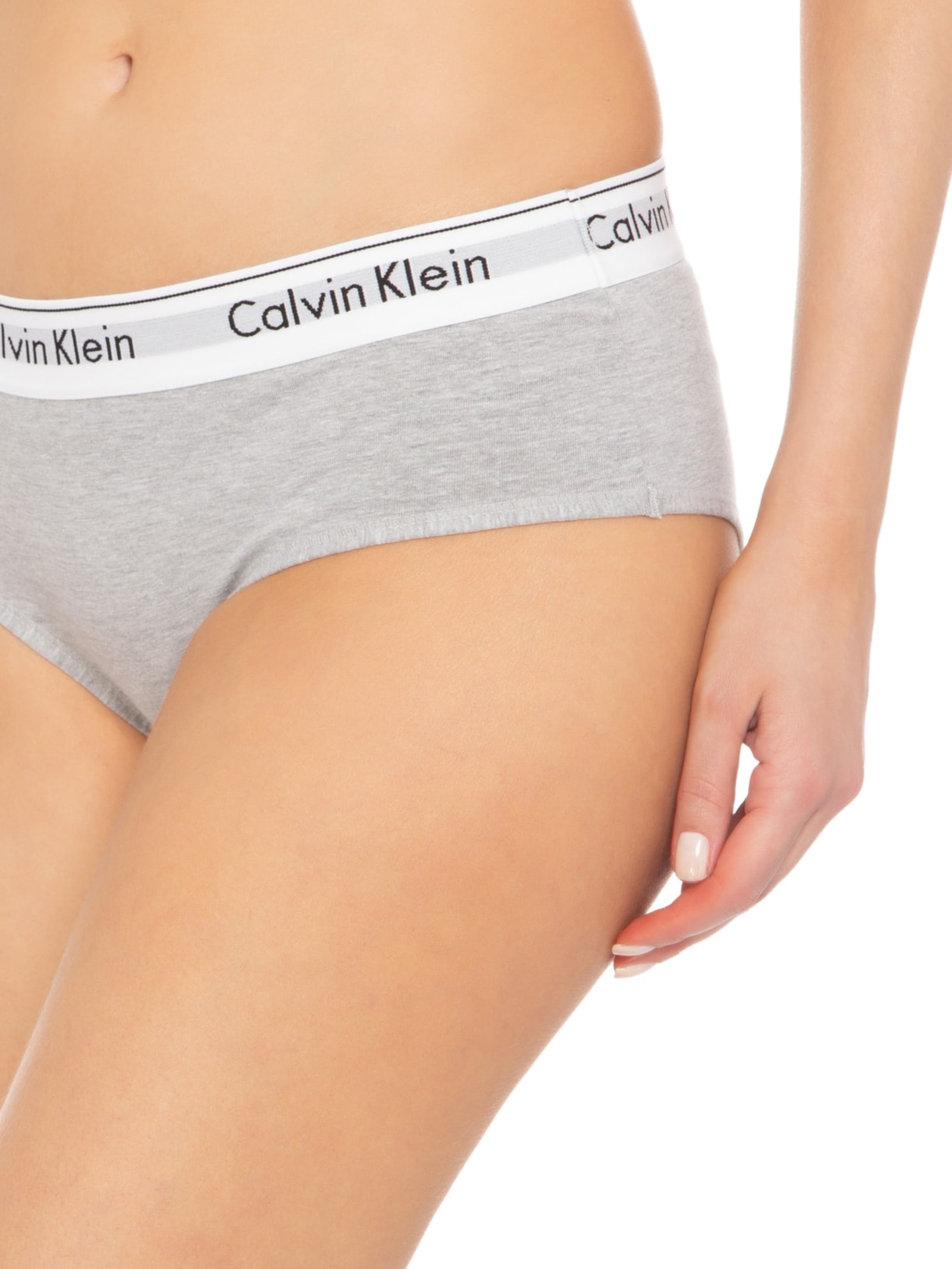 Calcinha Tanga Larga Modern Cotton Cinza  Calvin Klein Underwear