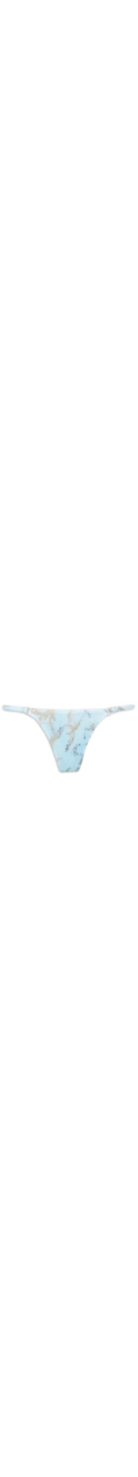Calcinha Tanga Lateral Estreita Estampada - Azul