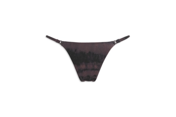 Calcinha Tanga Lateral Estreita Estampada - Preto