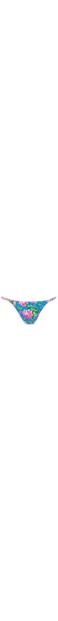 Calcinha Tanga Lateral Estreita Estampado - Azul