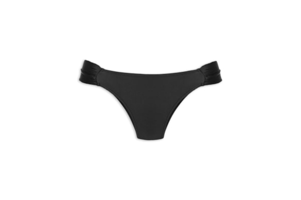 Calcinha Tanga Lateral Larga Lisa - Preto