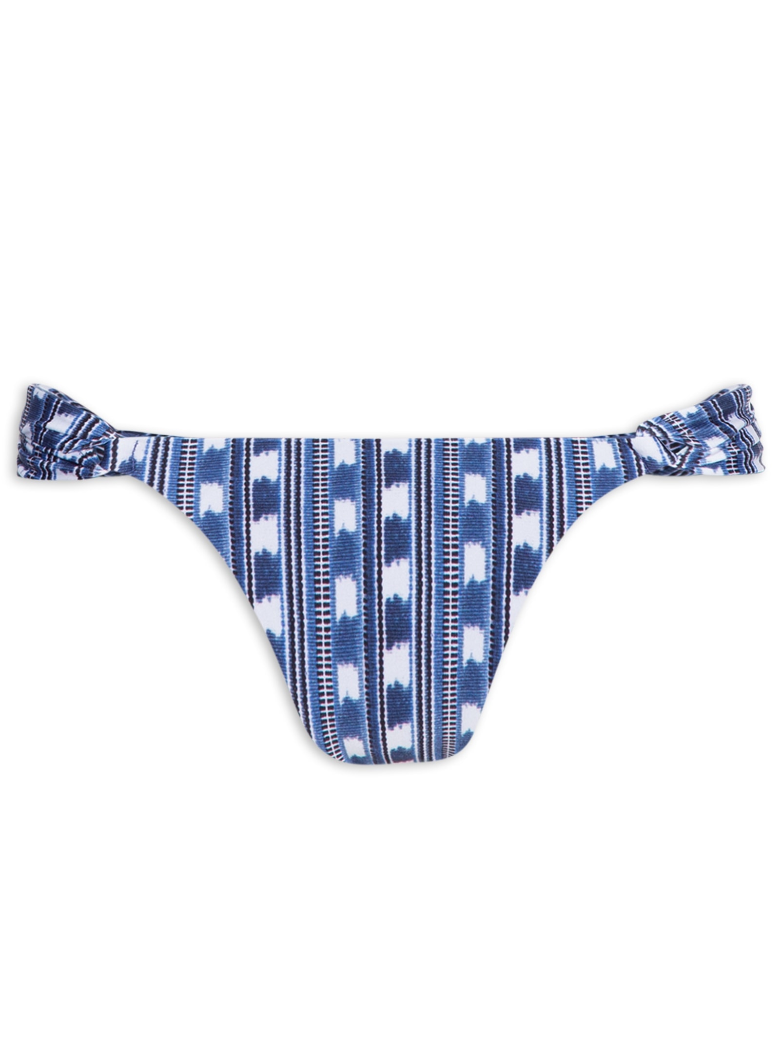 Calcinha Tanga Lateral Média Estampada Azul  Cia Marítima