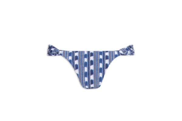 Calcinha Tanga Lateral Média Estampada - Azul 