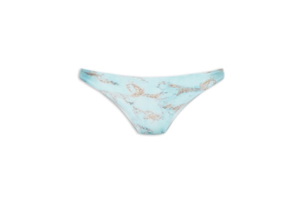 Calcinha Tanga Lateral Média Estampada - Azul