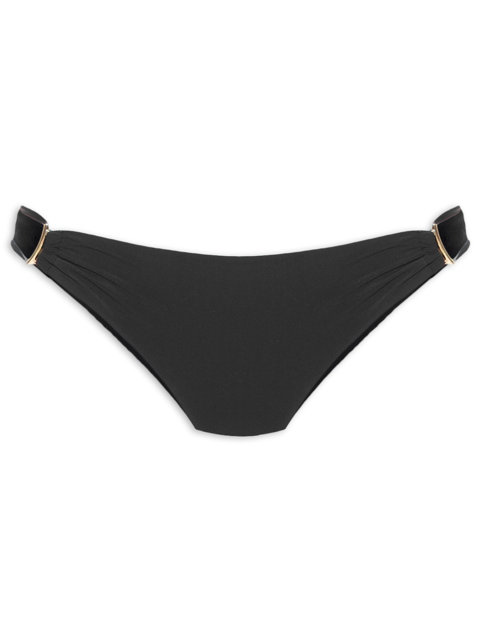Calcinha Tanga Lateral Média Lisa Preto Cia Marítima