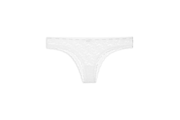 Calcinha Tanga Micrologo Lace - Branco