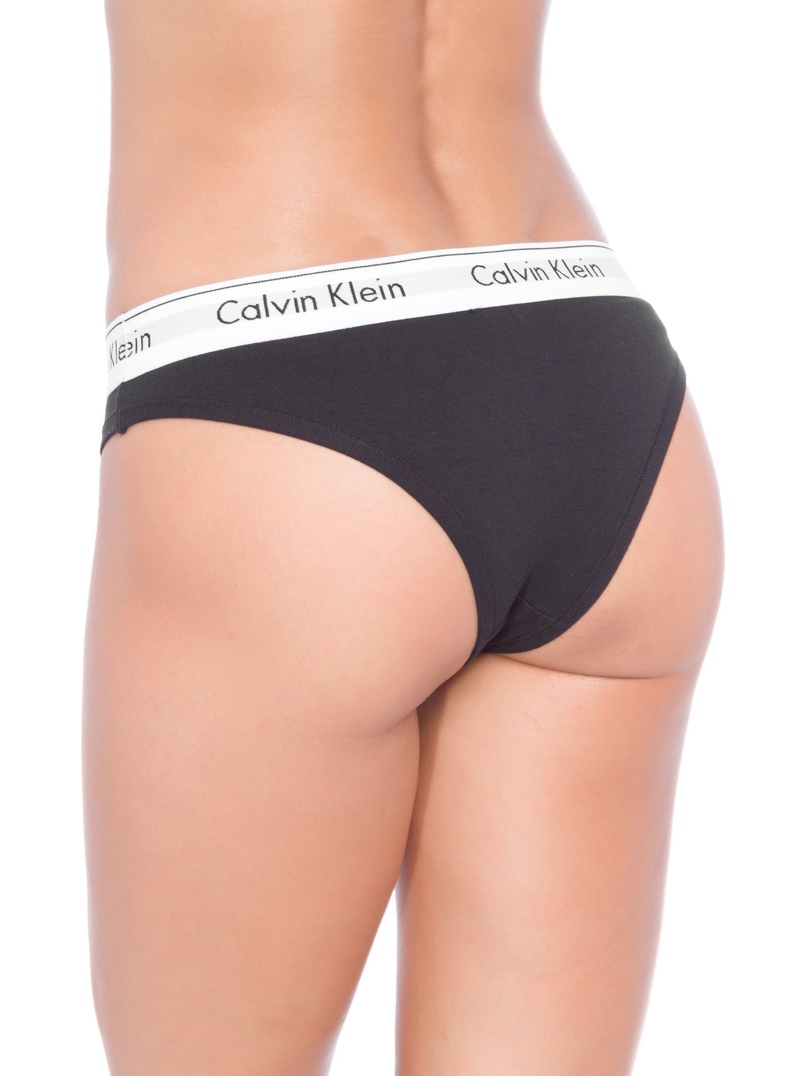 Calcinha Tanga Modern Cotton Preto Calvin Klein Underwear