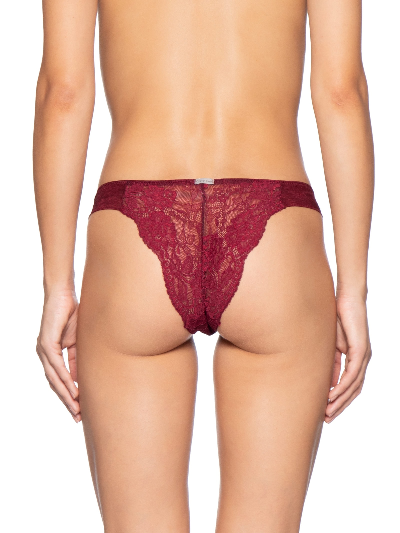 Calcinha Tanga Renda Classic Lace Vermelho Calvin Klein Underwear
