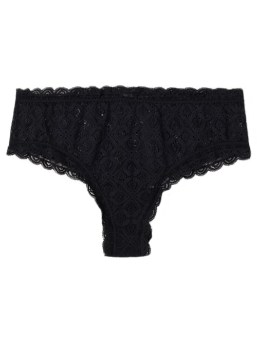 Caleçon Brasileiro Em Renda - Preto