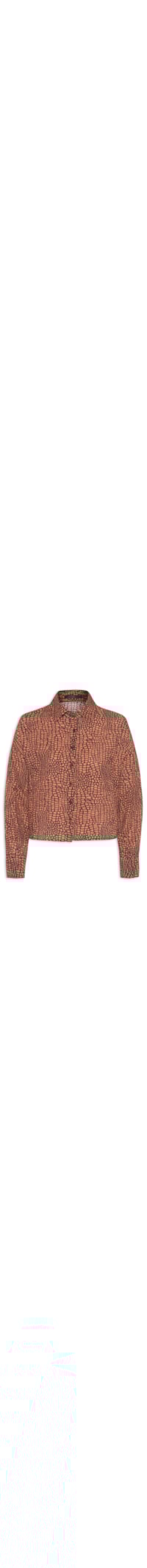 Camisa Ampla Detalhe Pregas Estampa Pedras - Marrom