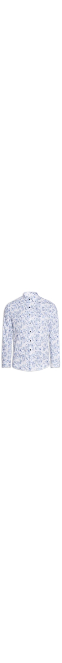 Camisa Casual Algodão Estampada - Branco