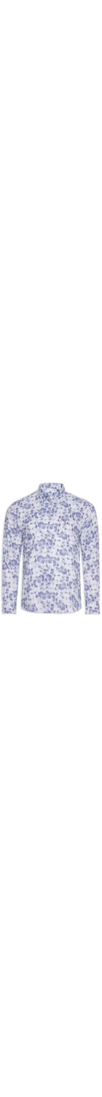 Camisa Casual Flower - Azul