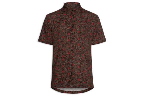 Camisa Casual Manga Curta Masculina Bug Dots - Preto