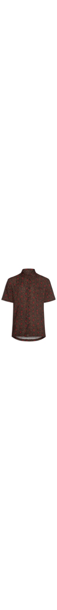 Camisa Casual Manga Curta Masculina Bug Dots - Preto