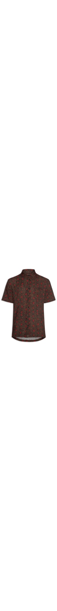 Camisa Casual Manga Curta Masculina Bug Dots - Preto