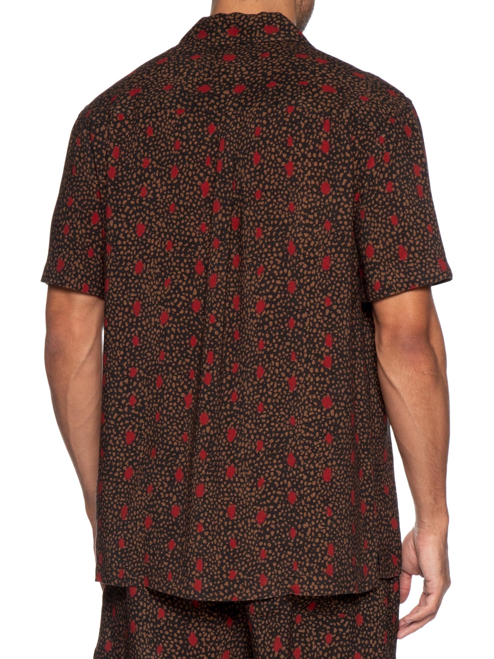 Camisa Casual Manga Curta Masculina Bug Dots Preto Osklen