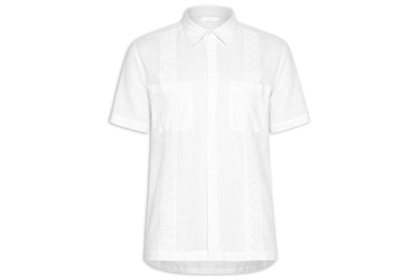 Camisa Casual Manga Curta Masculina Linen Lace – Branco