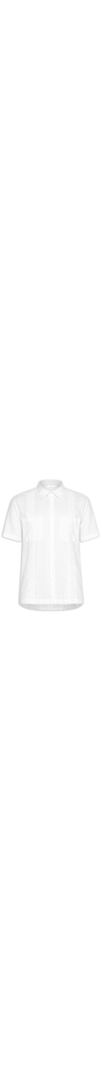 Camisa Casual Manga Curta Masculina Linen Lace – Branco