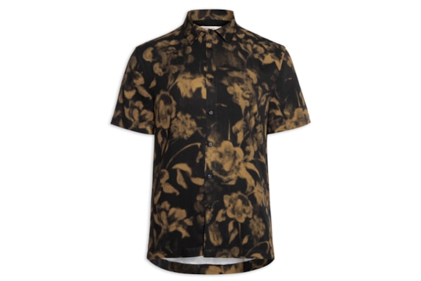 Camisa Casual Manga Curta Masculina Roseiral Wood - Preto