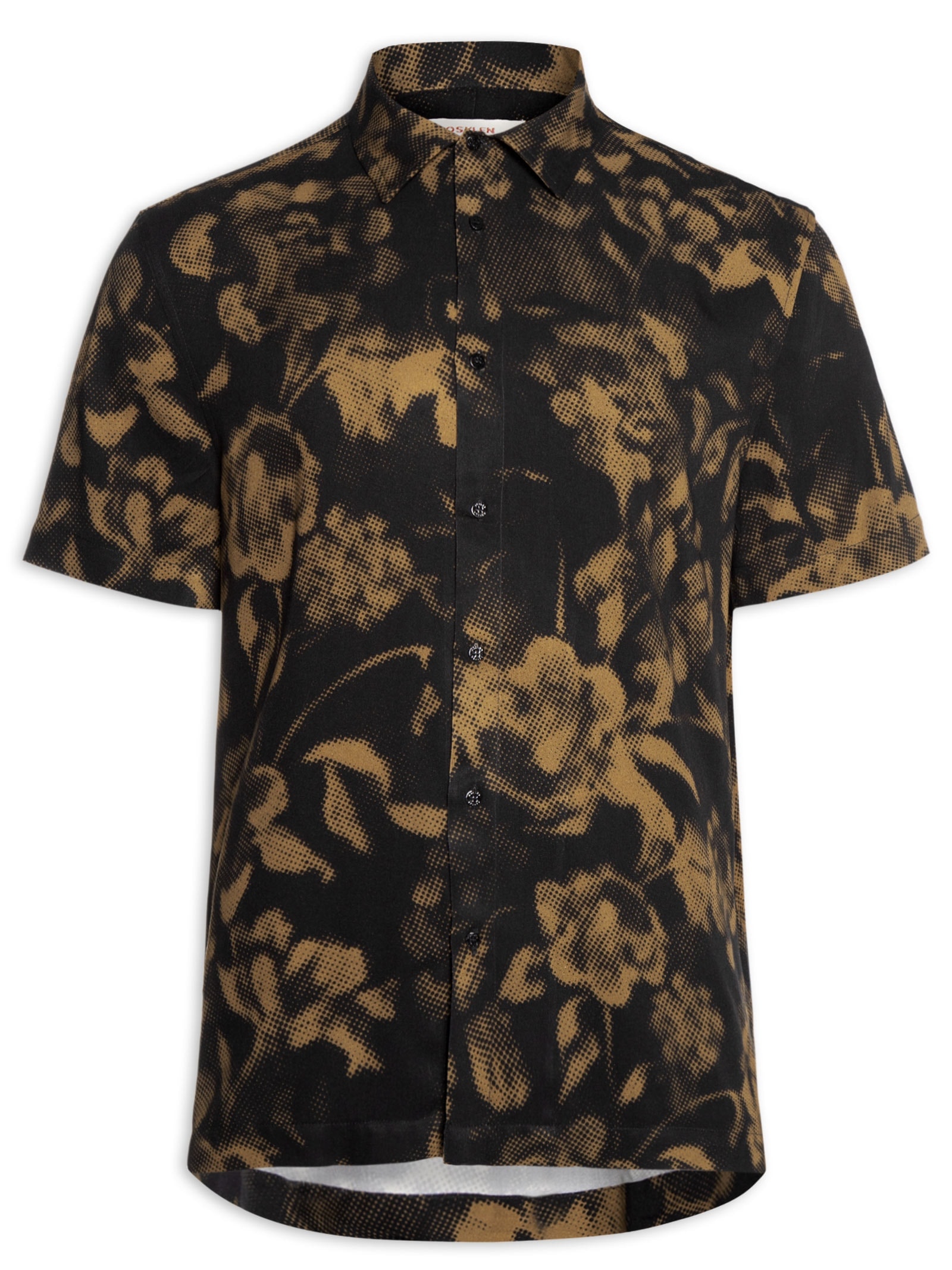 Camisa Casual Manga Curta Masculina Roseiral Wood Preto Osklen