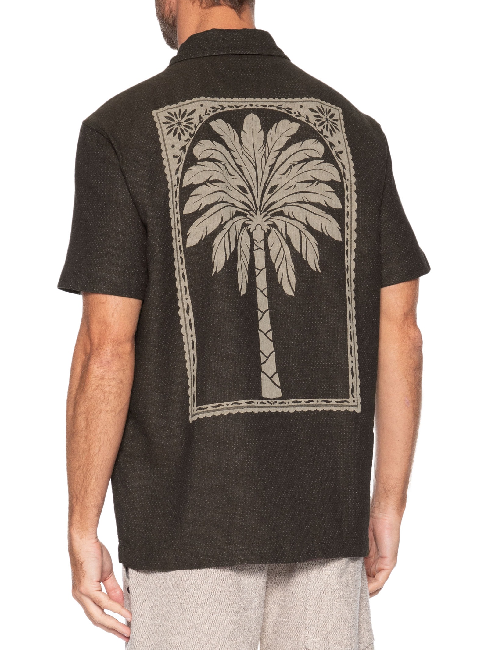 Camisa Casual Masculina Double Palmeira – Marrom Osklen