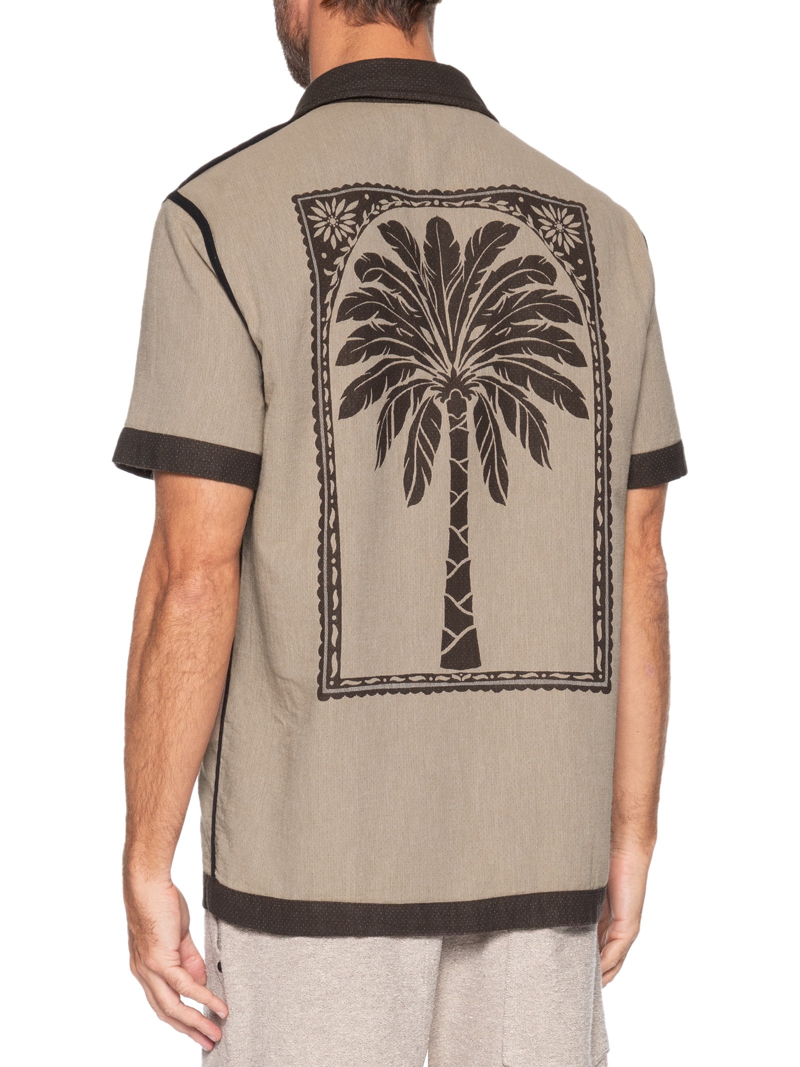 Camisa Casual Masculina Double Palmeira – Marrom Osklen