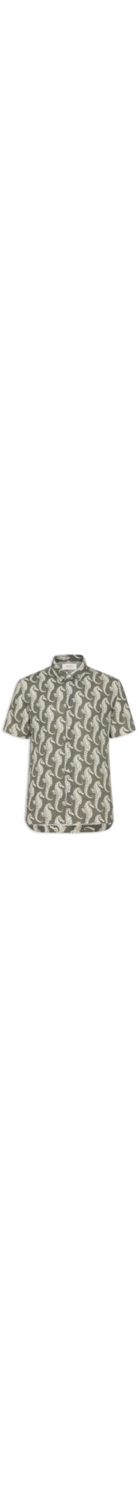 Camisa Casual Masculina Linen Seahorse Green - Verde
