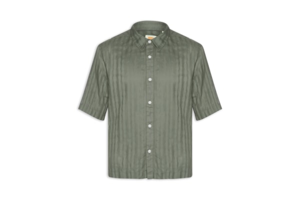 Camisa Casual Masculina Loose Fit Lama Boxy - Verde