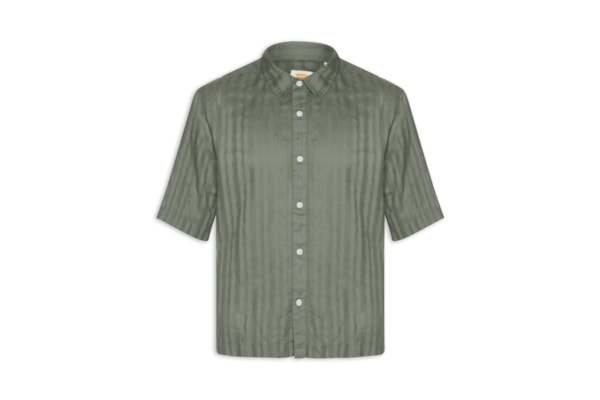 Camisa Casual Masculina Loose Fit Lama Boxy - Verde