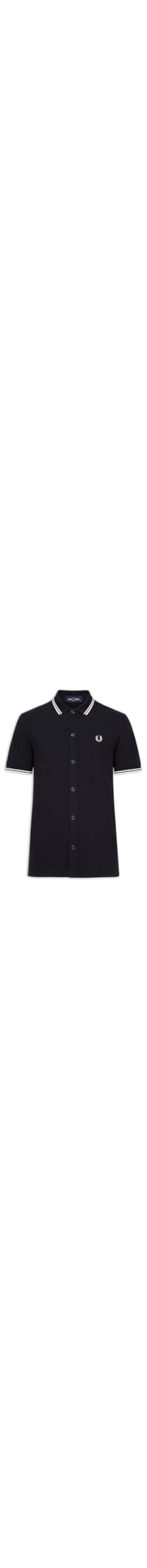 Camisa Casual Masculina Manga Curta com Friso - Azul