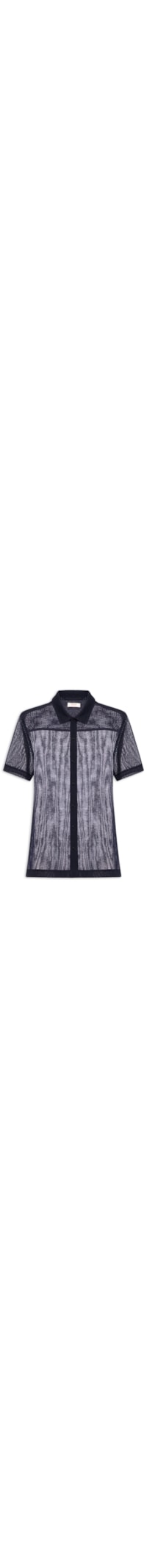 Camisa Casual Masculina Manga Curta Cotton - Azul